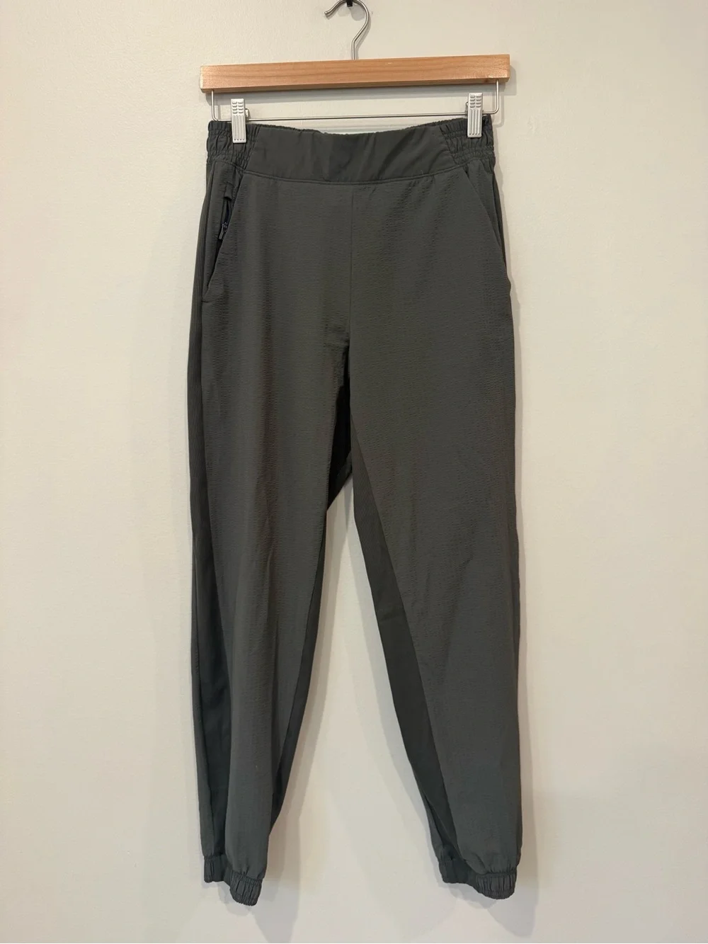 Athleta Textured Brooklyn Mid Rise Jogger Pants - Olive Green / Gray Size 4 / Sm